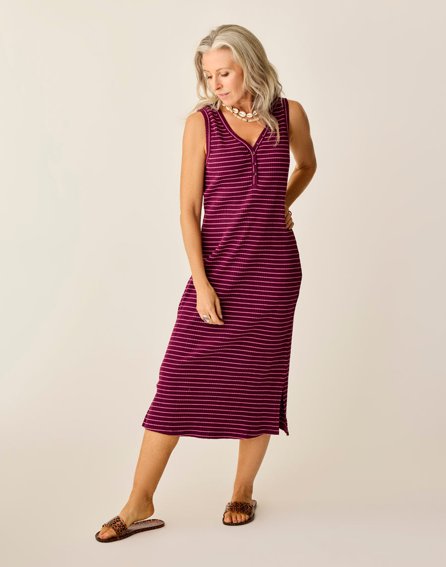 ELODIE NIRVANA STRIPE RIB DRESS