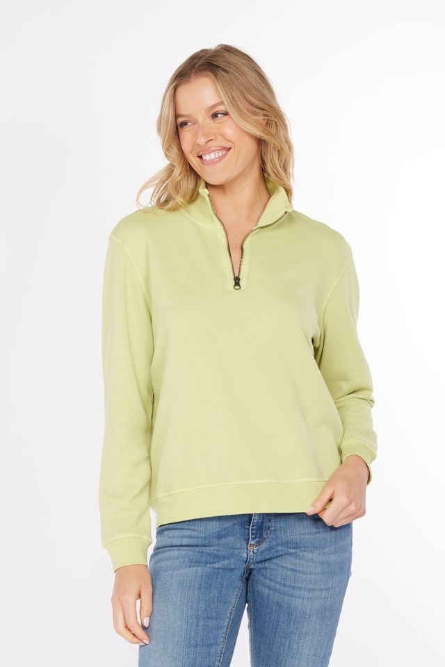 LUSH PEAR HALF ZIP FUNNEL NECK