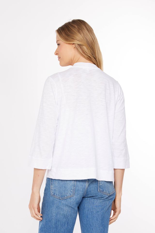 WHITE EASY 3/4 SLEEVE CARDIGAN