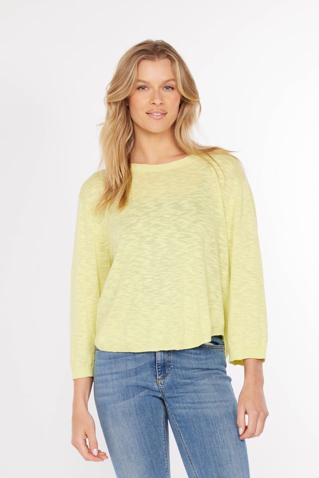 LUSH PEAR 3/4 SLEEVE SWING SWEATER
