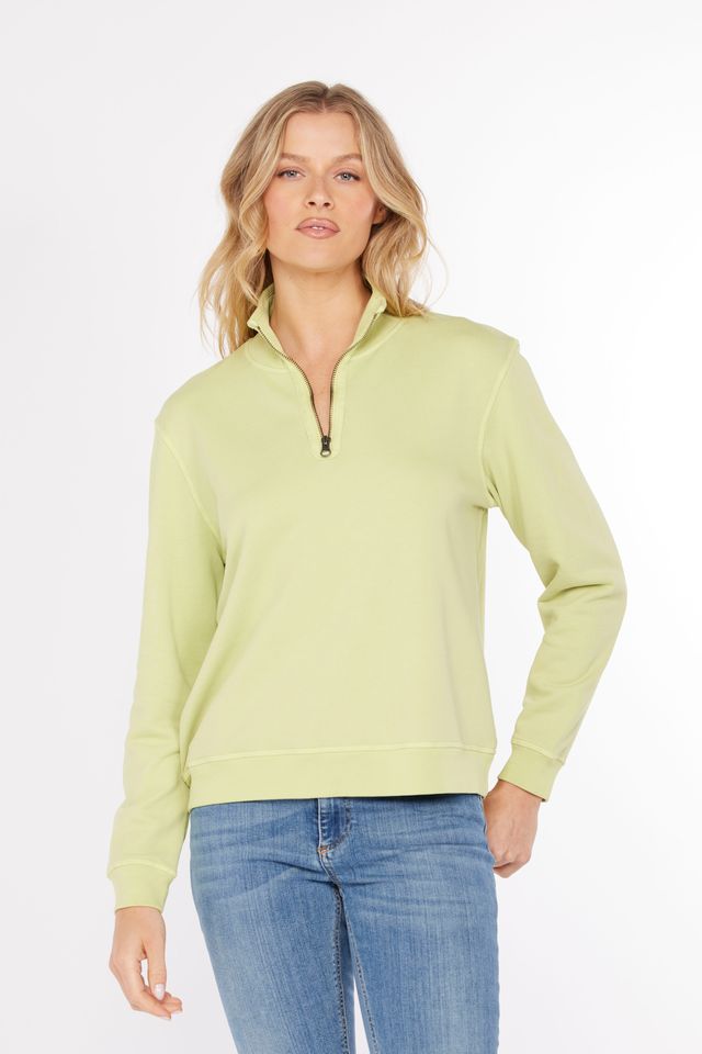 LUSH PEAR HALF ZIP FUNNEL NECK