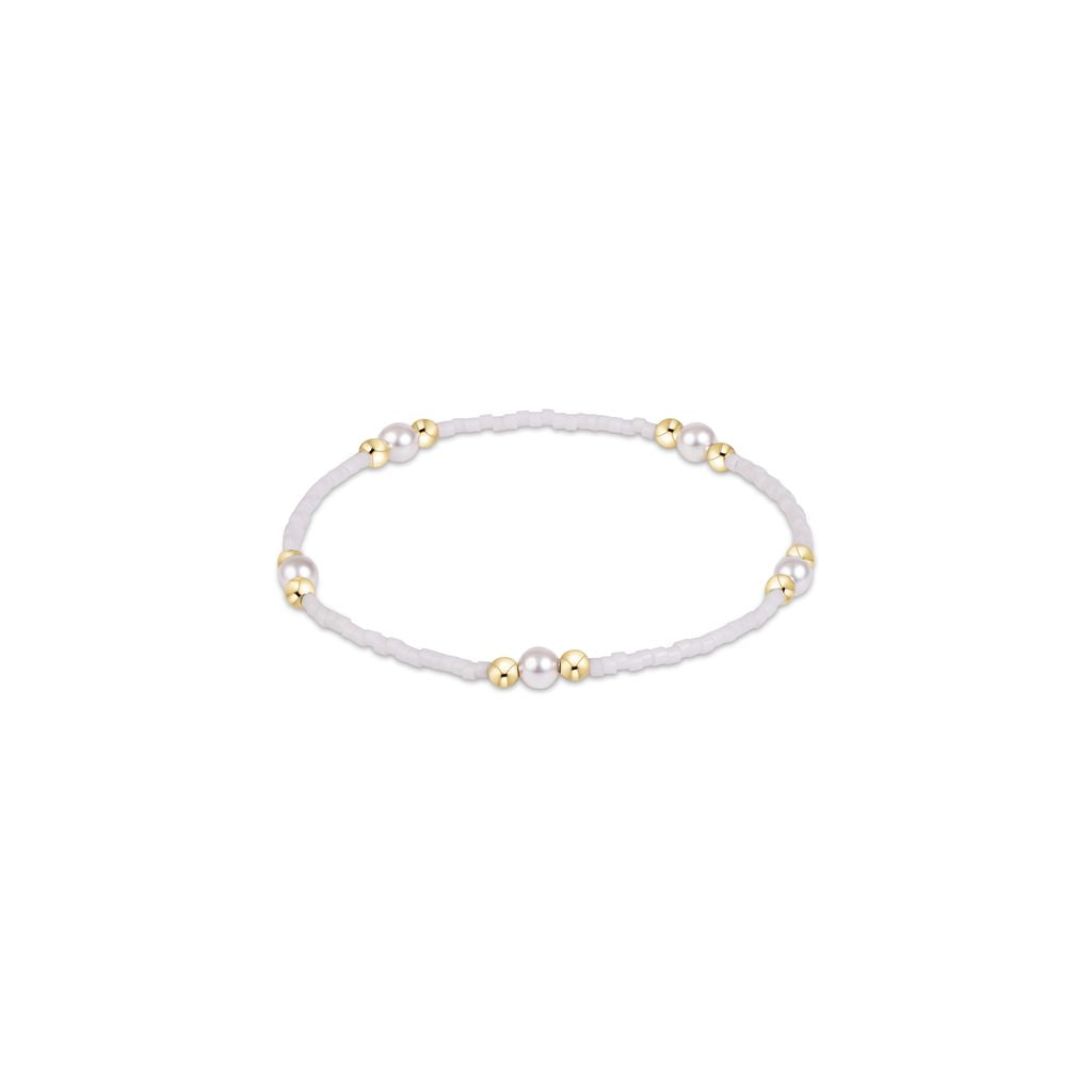 WHITE GAMEDAY HOPE PURPOSE PEARL BRACELET