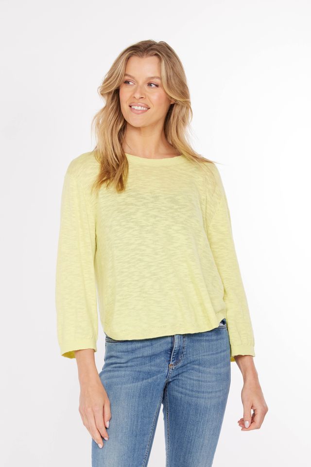 LUSH PEAR 3/4 SLEEVE SWING SWEATER
