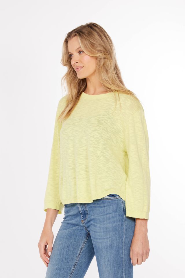 LUSH PEAR 3/4 SLEEVE SWING SWEATER