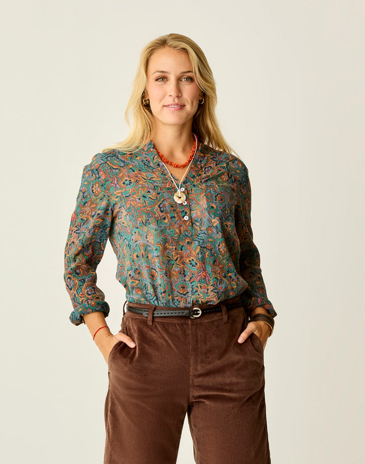 BISTRO FLORAL DYLAN GAUZE SHIRT