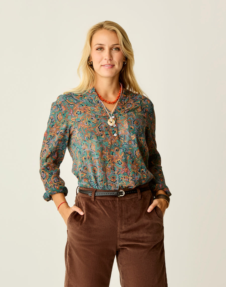 BISTRO FLORAL DYLAN GAUZE SHIRT
