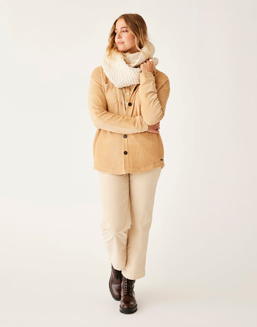 HUDSON CAMEL STRETCH CORD SHACKET