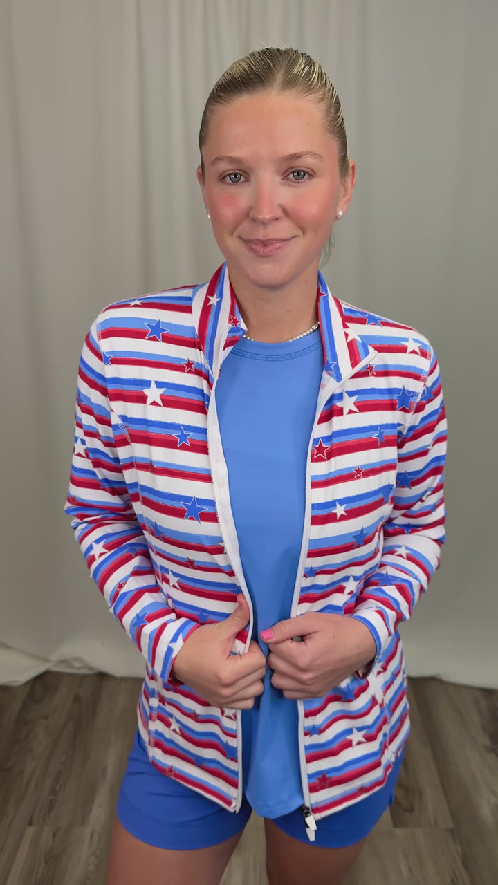 JACQUI STARS & STRIPES FULL ZIP JACKET