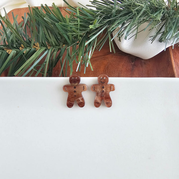 SHIMMER GINGERBREAD STUD EARRINGS