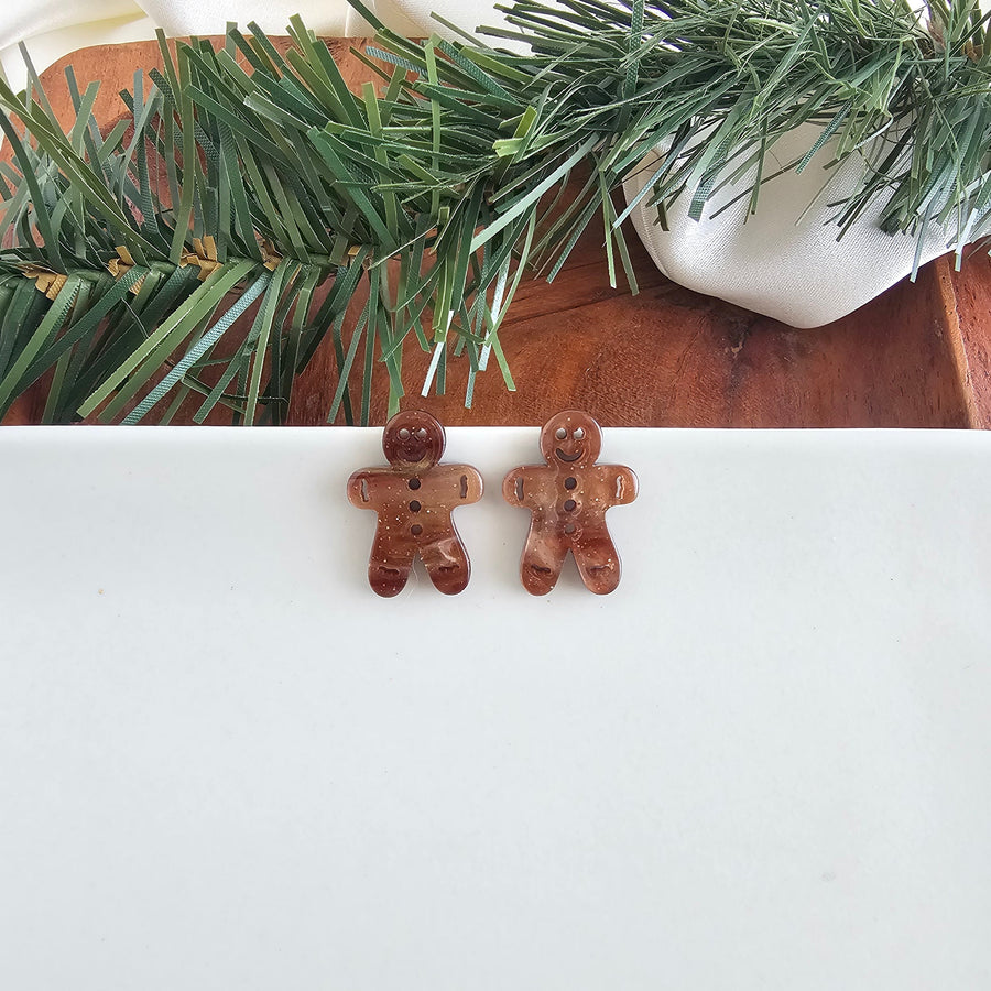 SHIMMER GINGERBREAD STUD EARRINGS
