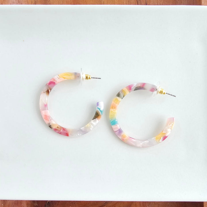 CAMY MOSAIC MEDIUM HOOP EARRINGS