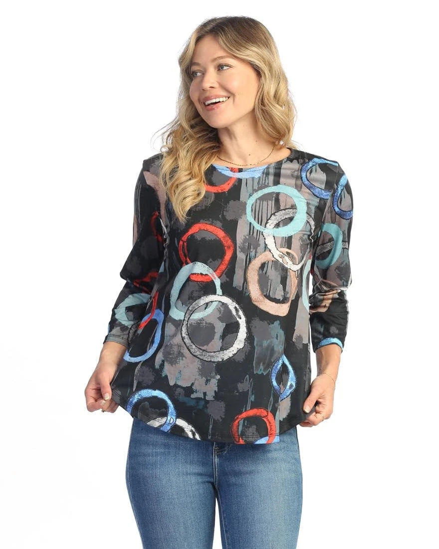 LAGOON CIRCLE PRINT TUNIC TOP
