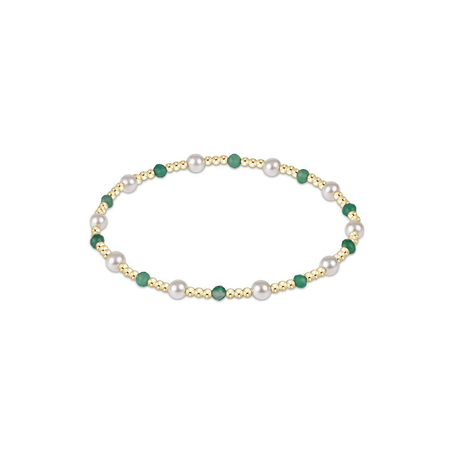 EXTENDS-GREEN ONYX PEARL SINCERITY 4MM BEAD BRACELET
