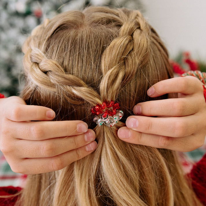 SEASONS GREETINGS TINY SPIRAL HAIR TIES