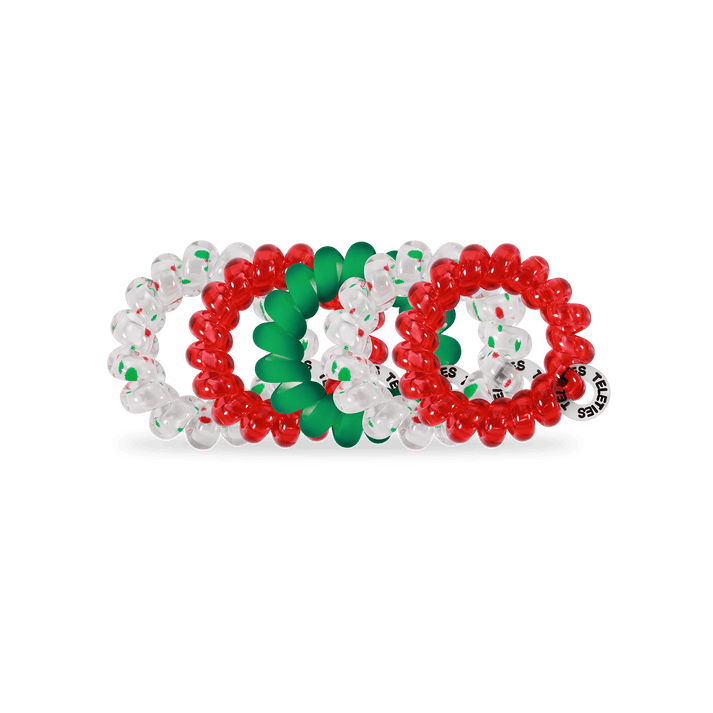 SEASONS GREETINGS TINY SPIRAL HAIR TIES
