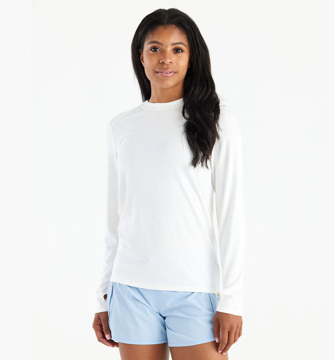 BRIGHT WHITE BAMBOO SHADE LONG SLEEVE II