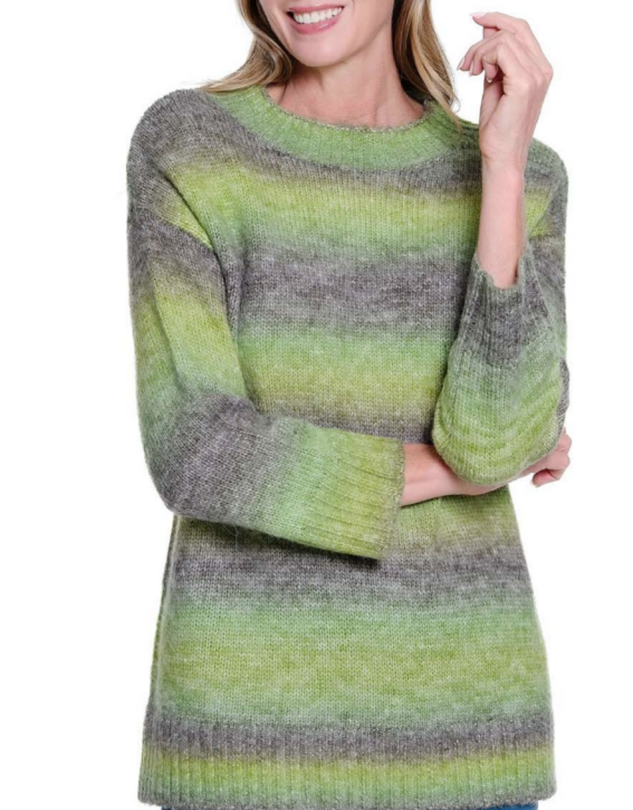 ALICE LIGHT OLIVE DROP SHOULDER MOCK NECK SWEATER
