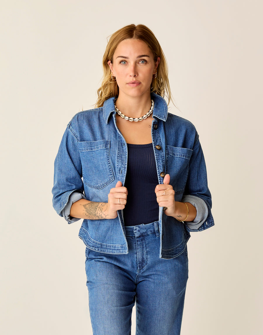 FLORA MAGNOLIA DENIM SHACKET

