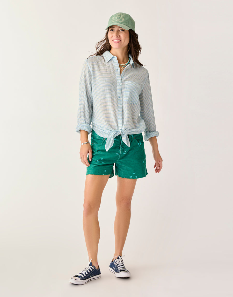 JADE EMBROIDERED OAHU 4" SHORT