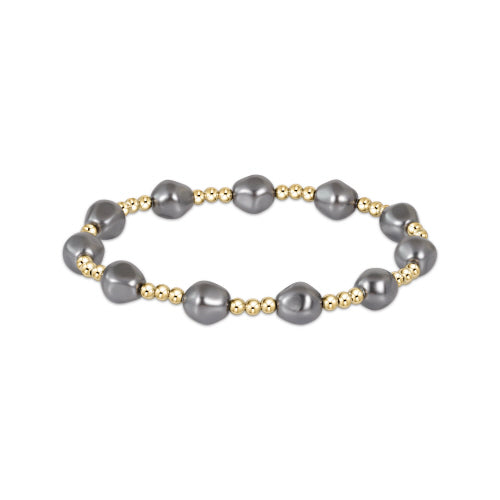 DARK GREY PEARL ADMIRE 3MM BEAD BRACELET
