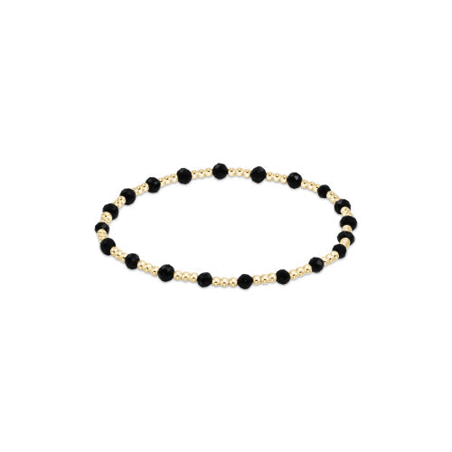 EXTENDS - FACETED ONYX 3MM GOLD SINCERITY PATTERN BRACELET