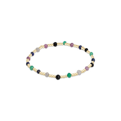 HOT MESS FALL/WINTER GEMSTONE GOLD SINCERITY 3MM BEAD BRACELET