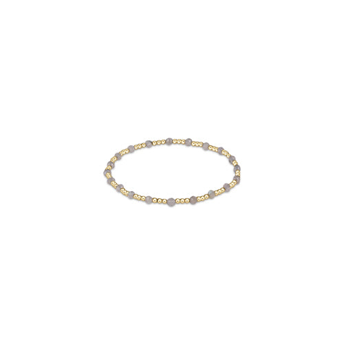 LABRADORITE GEMSTONE GOLD SINCERITY PATTERN 3MM BEAD BRACELET