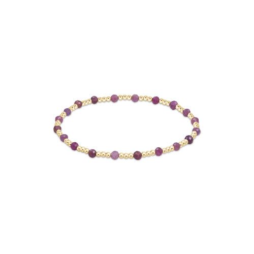 EXTENDS-RUBY 3MM GOLD SINCERITY PATTERN BRACELET