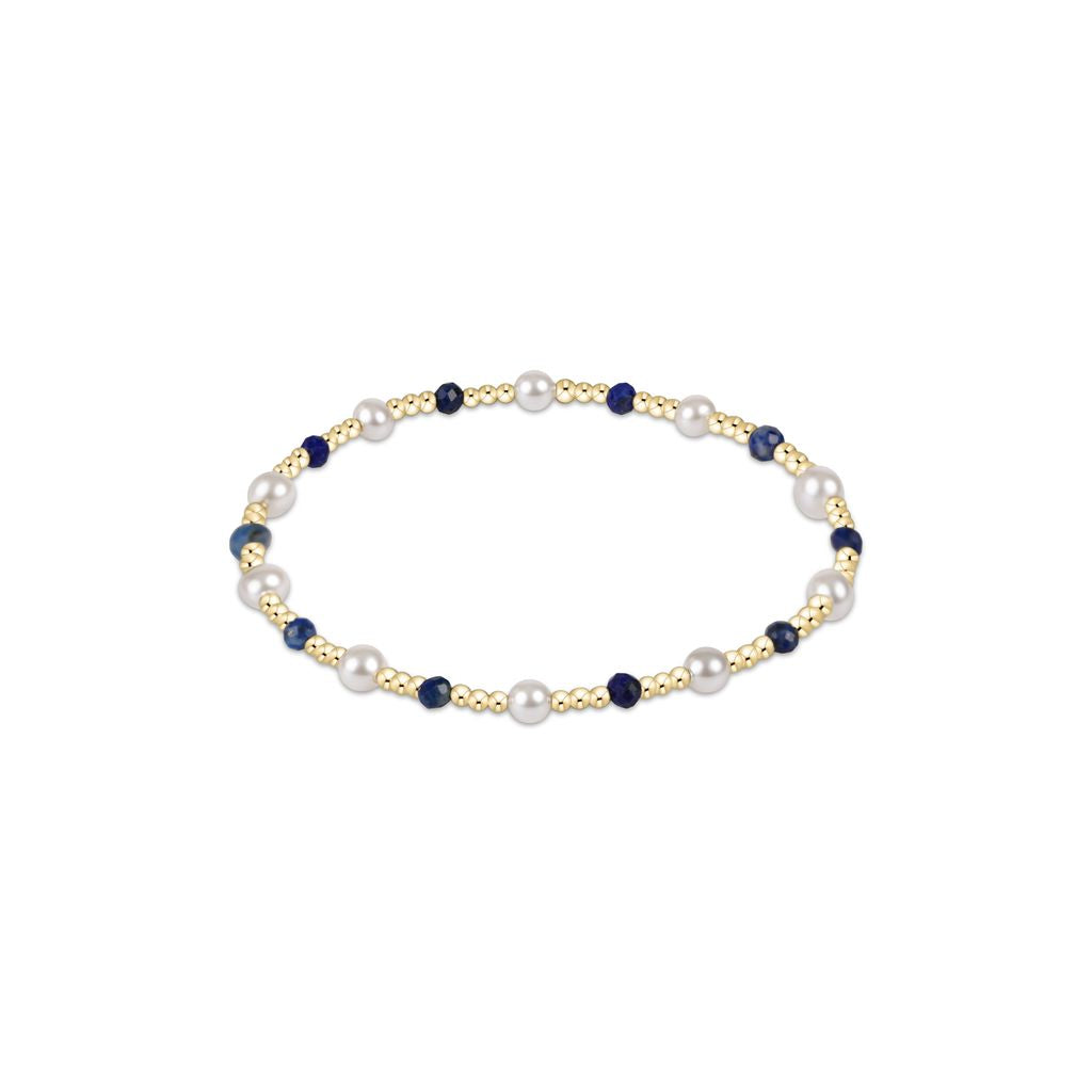 EXTENDS-LAPIS PEARL SINCERITY 4MM BEAD BRACELET