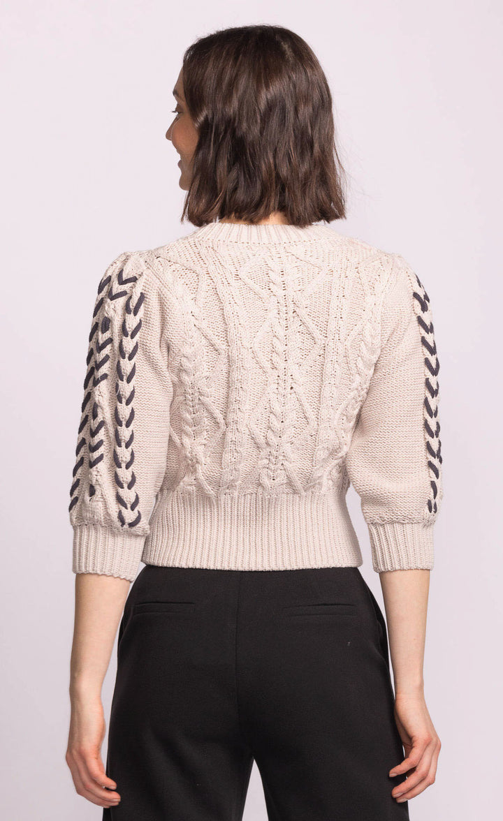 BEIGE CABLE TERRACE SWEATER