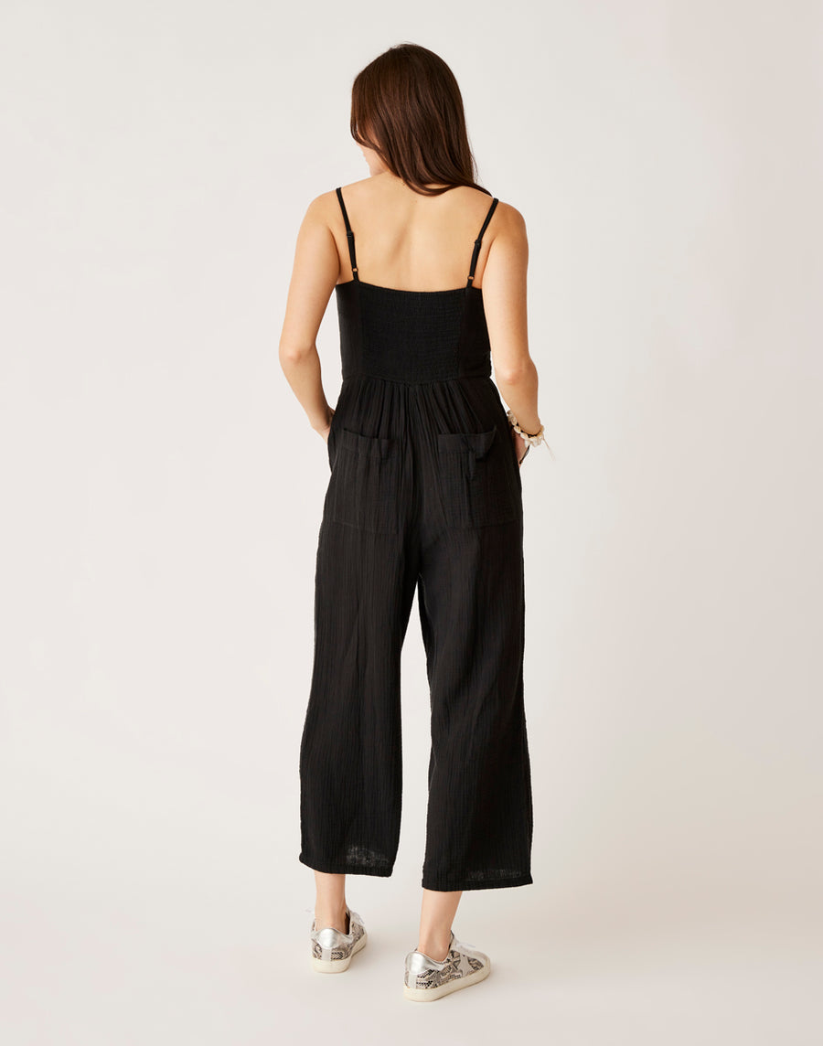 KNOX BLACK GAUZE JUMPSUIT