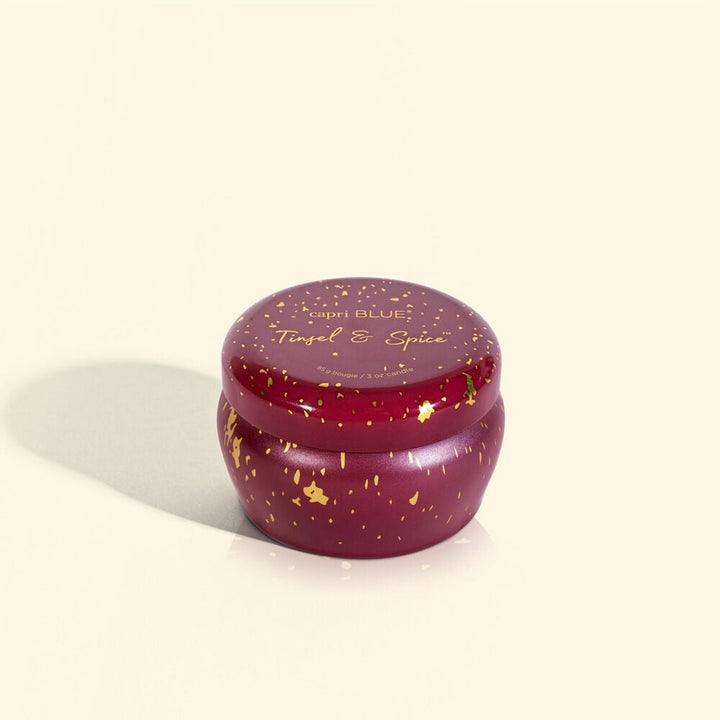 GLIMMER TINSEL & SPICE MINI TIN CANDLE