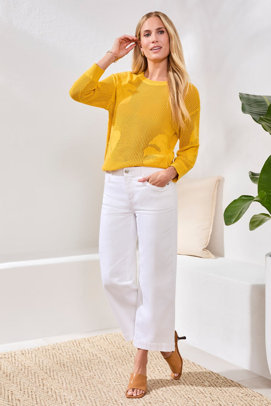 WHITE AUDREY HUGGING CROP WIDE LEG  BOUNDLESS DENIM JEANS