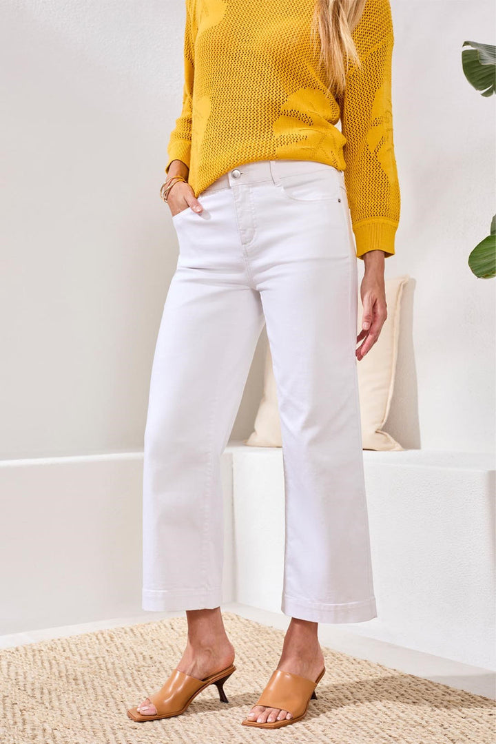 WHITE AUDREY HUGGING CROP WIDE LEG  BOUNDLESS DENIM JEANS