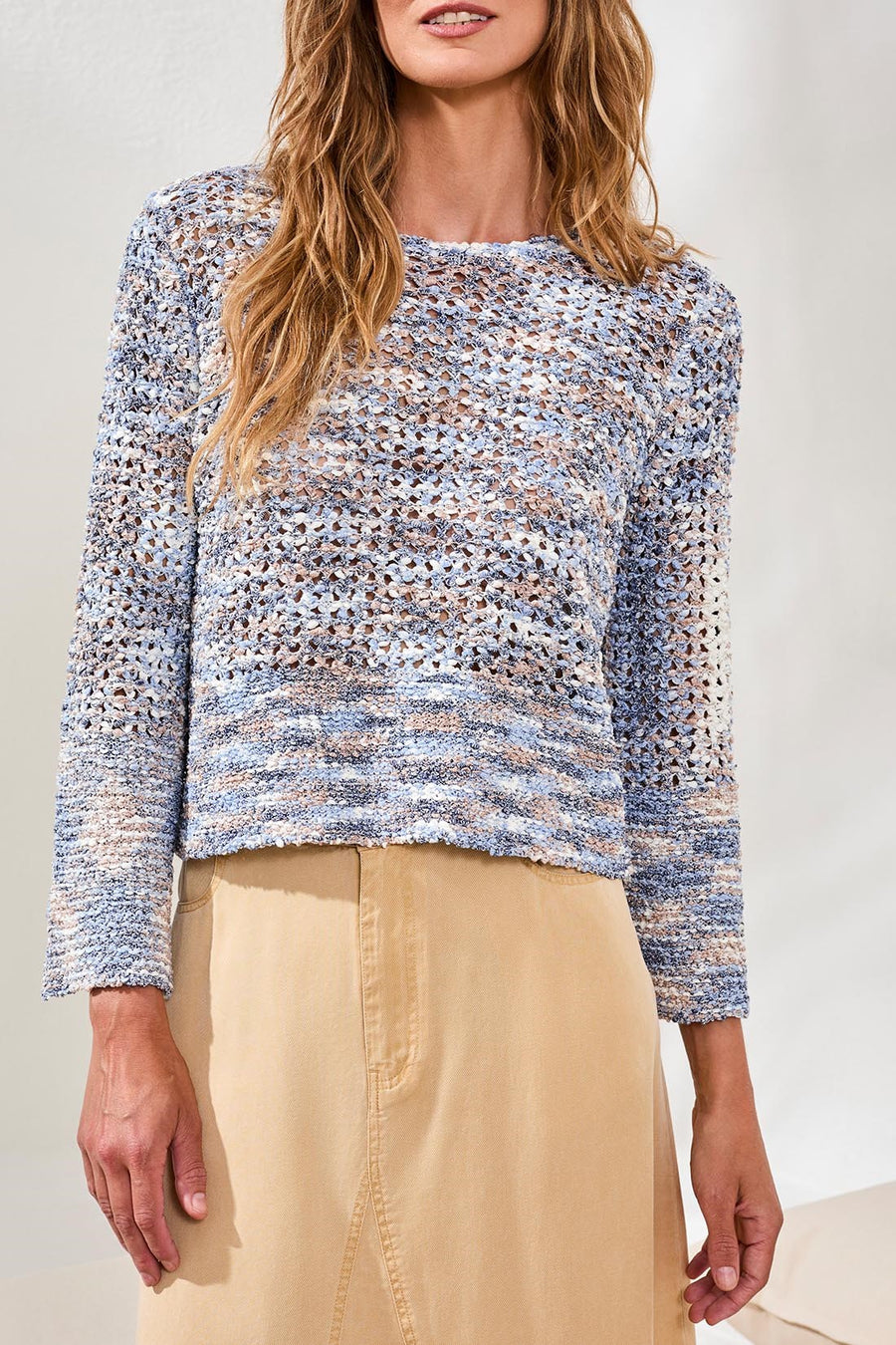 SALTWATER SPACEDYE KNIT SWEATER