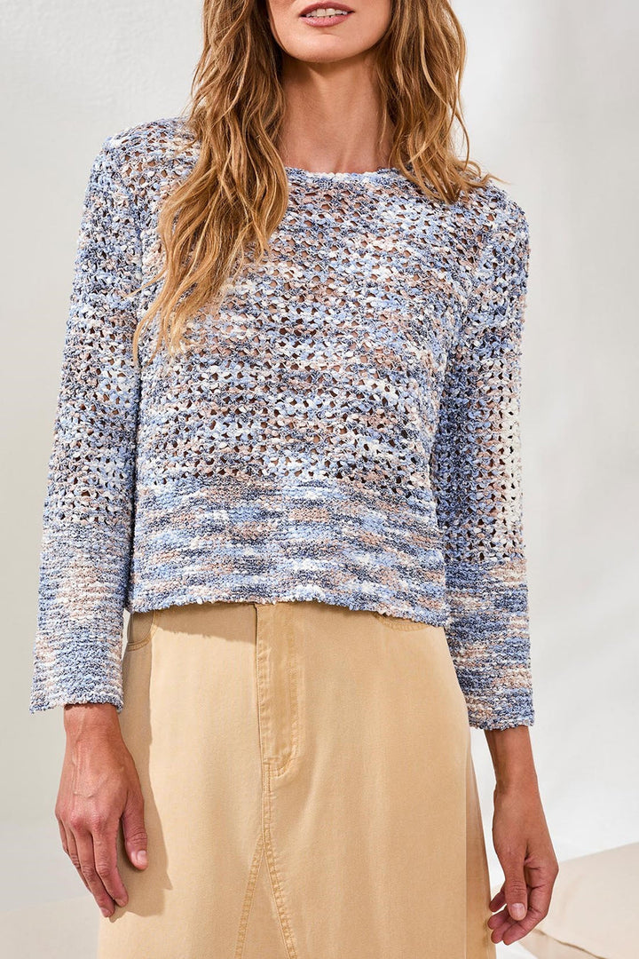 SALTWATER SPACEDYE KNIT SWEATER