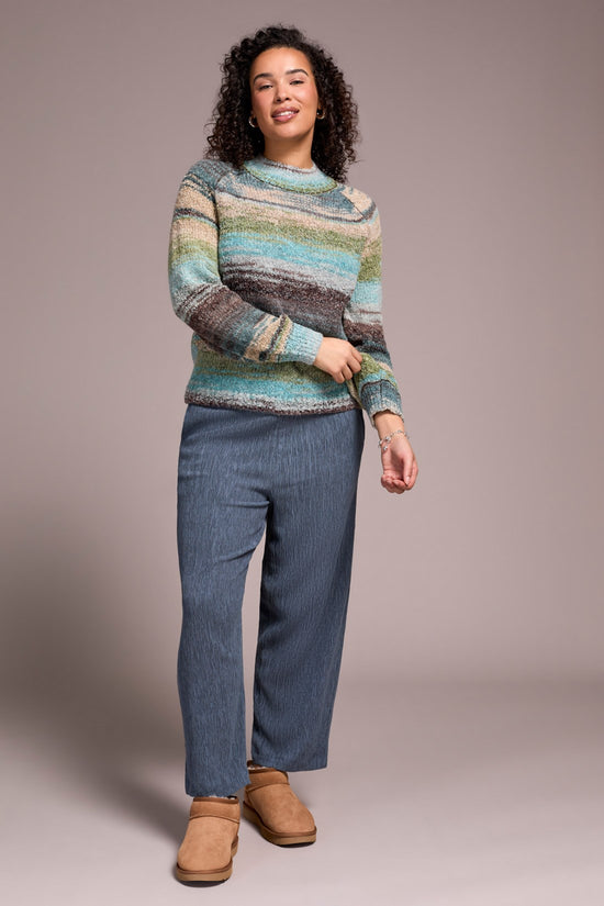 AQUAHAZE BOUCLE MOCK NECK SWEATER
