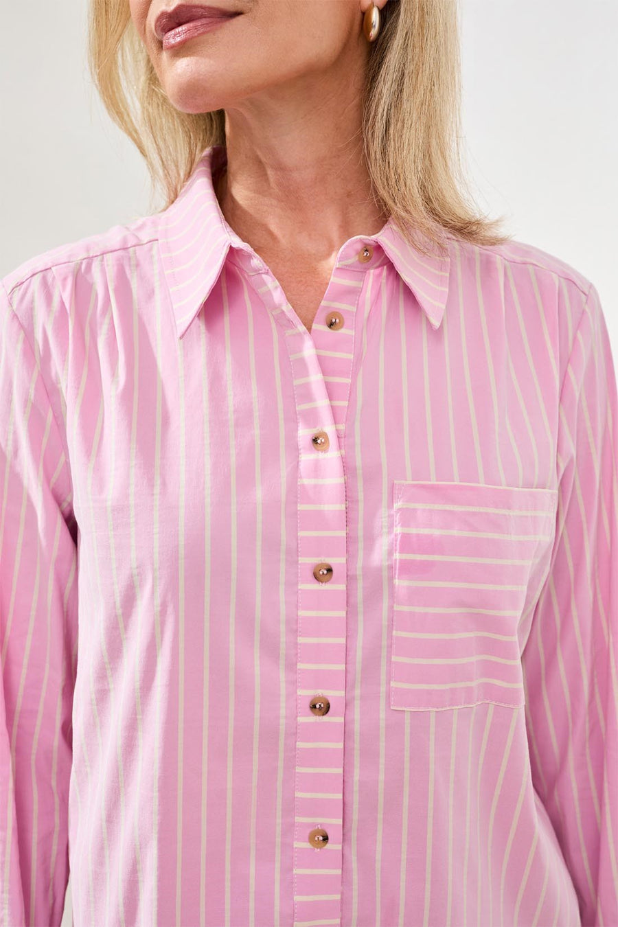WISTERIA LONG SLEEVE BUTTON FRONT SHIRT
