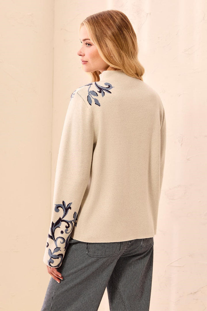 MOONSTONE DOUBLE KNIT FUNNEL NECK SWEATER