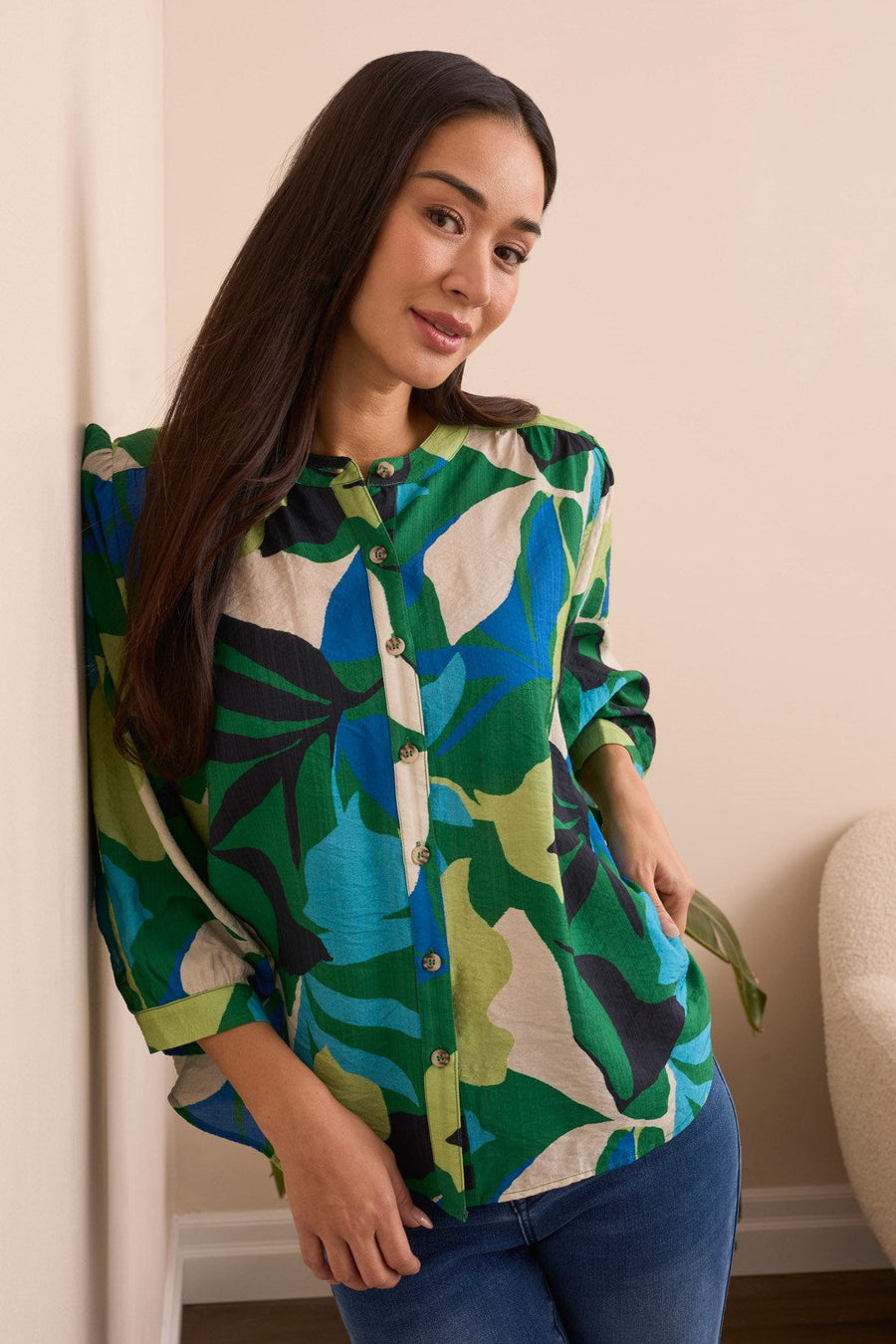 FIELDGREEN FLOWY DOLMAN SLEEVE BLOUSE
