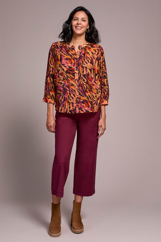 ROSEBERRY PRINT DOLEMAN SLEEVE BLOUSE