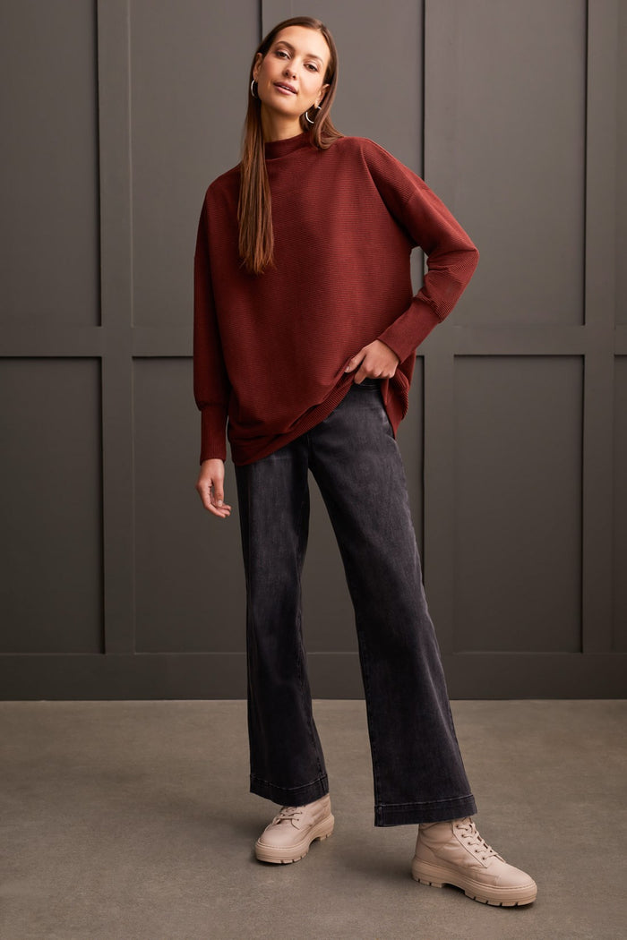 HEATHER  RUM FUNNEL NECK TUNIC