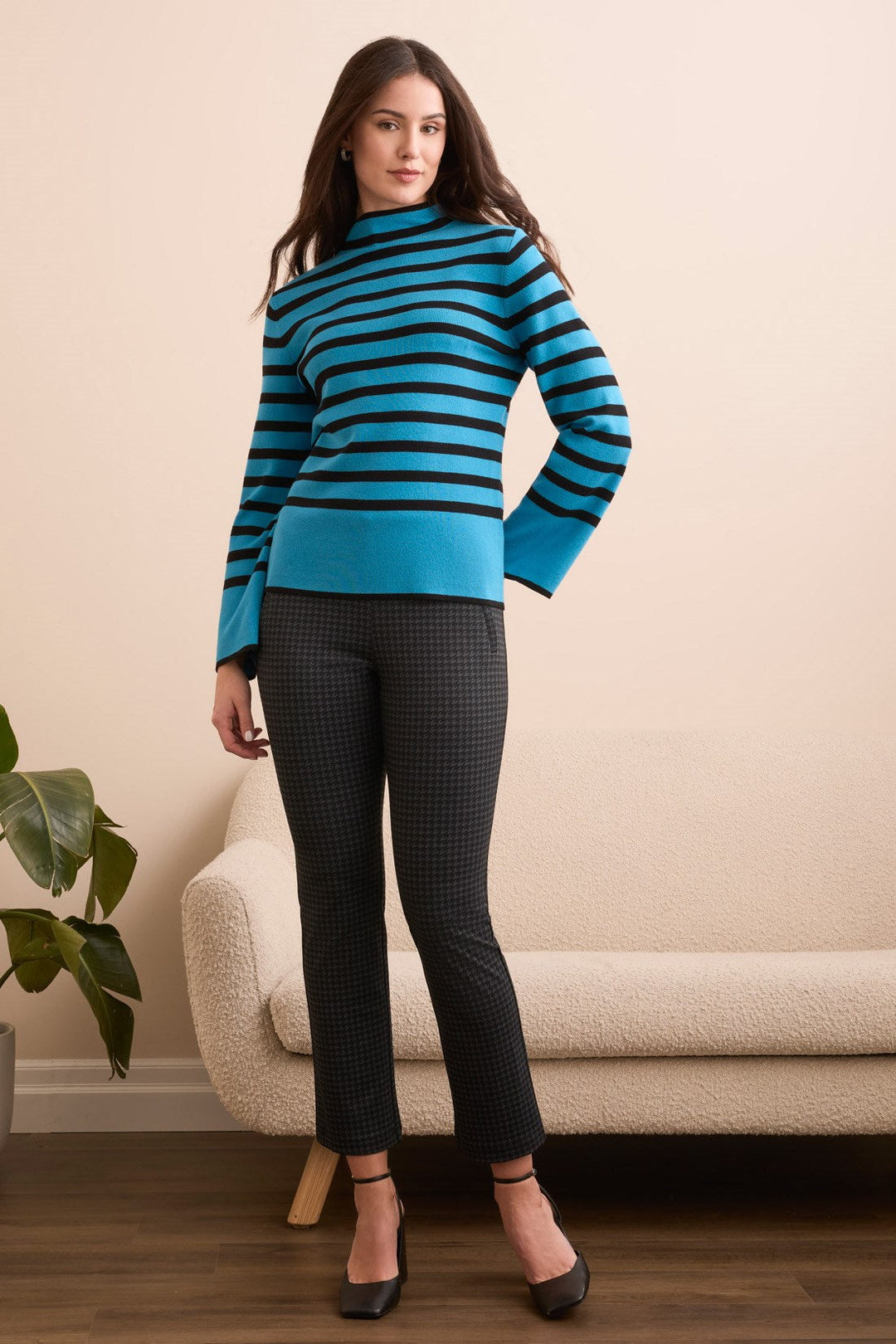 CELESTIAL STRIPE MOCK SWEATER
