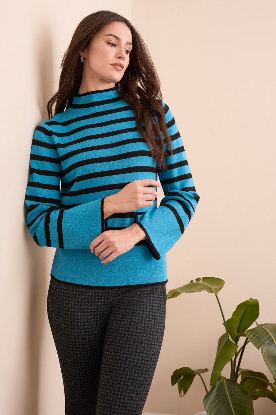 CELESTIAL STRIPE MOCK SWEATER
