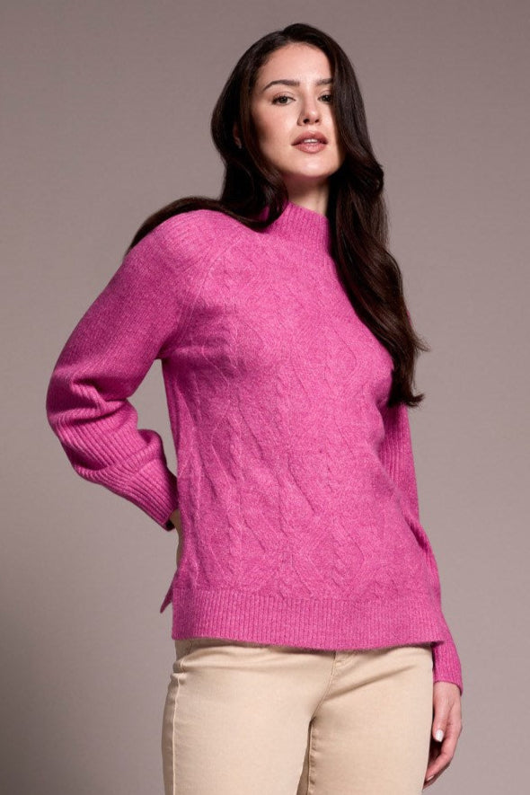 CAMEO PINK LONG SLEEVE MOCK SWEATER
