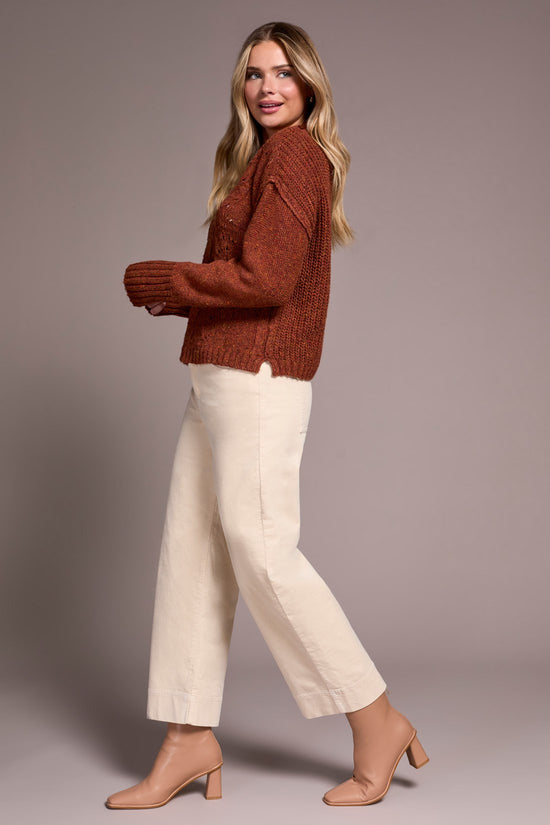 GINGERSPICE CABLE CREWNECK SWEATER
