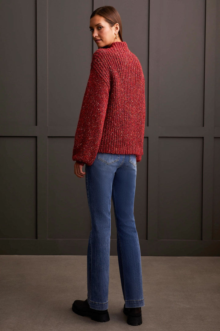 SCARLET MARLED COMFY FIT FUNNEL NECK SWEATER