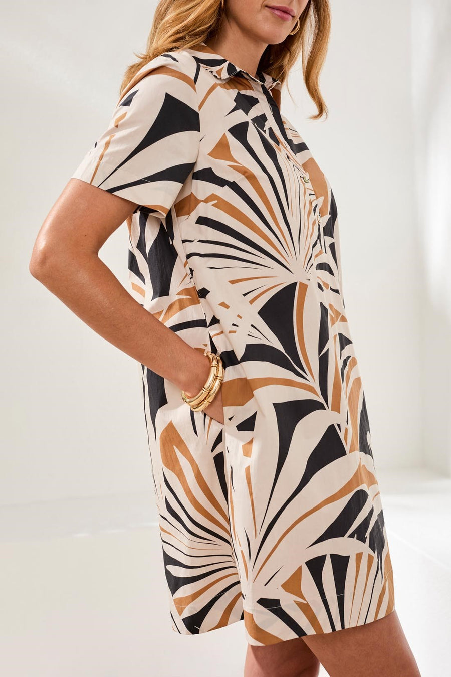 ST.  BARTS PRINT 1/2 PLACKET SHIRT DRESS
