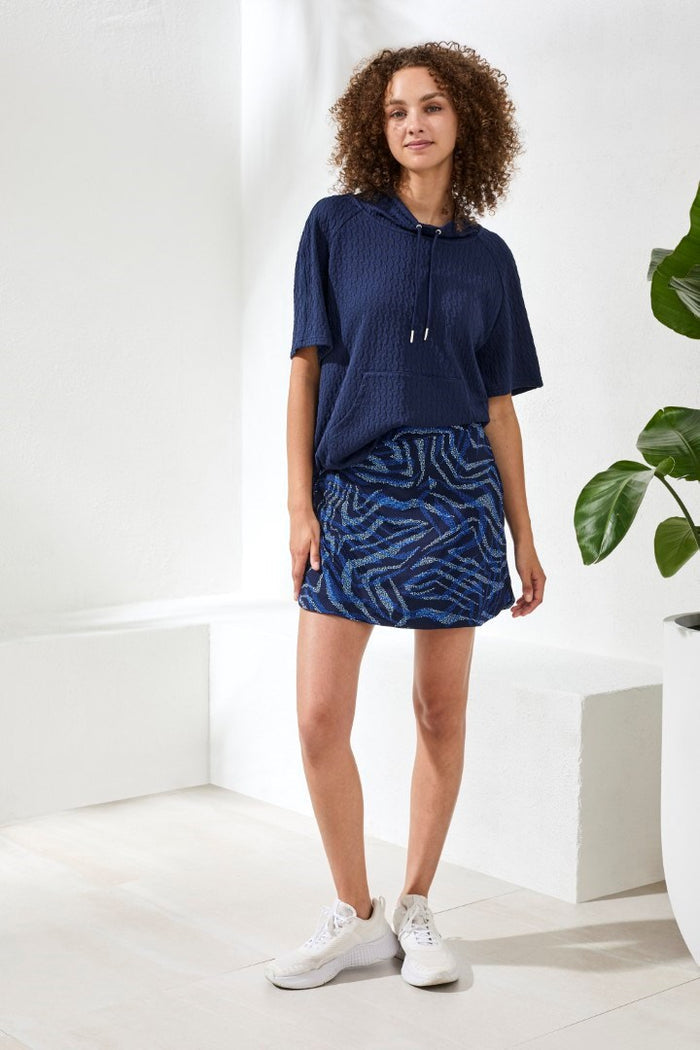 AQUATIC PRINT ROUND HEM UPF 50+ SKORT