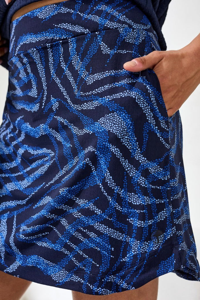 AQUATIC PRINT ROUND HEM UPF 50+ SKORT